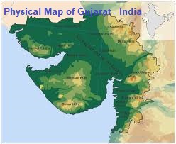 Gujarat location with physical features under Project on Integrating Chhattisgarh with Gujarat