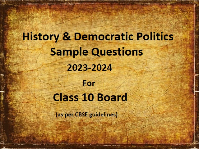 History & D P Sample Questions 2023-24